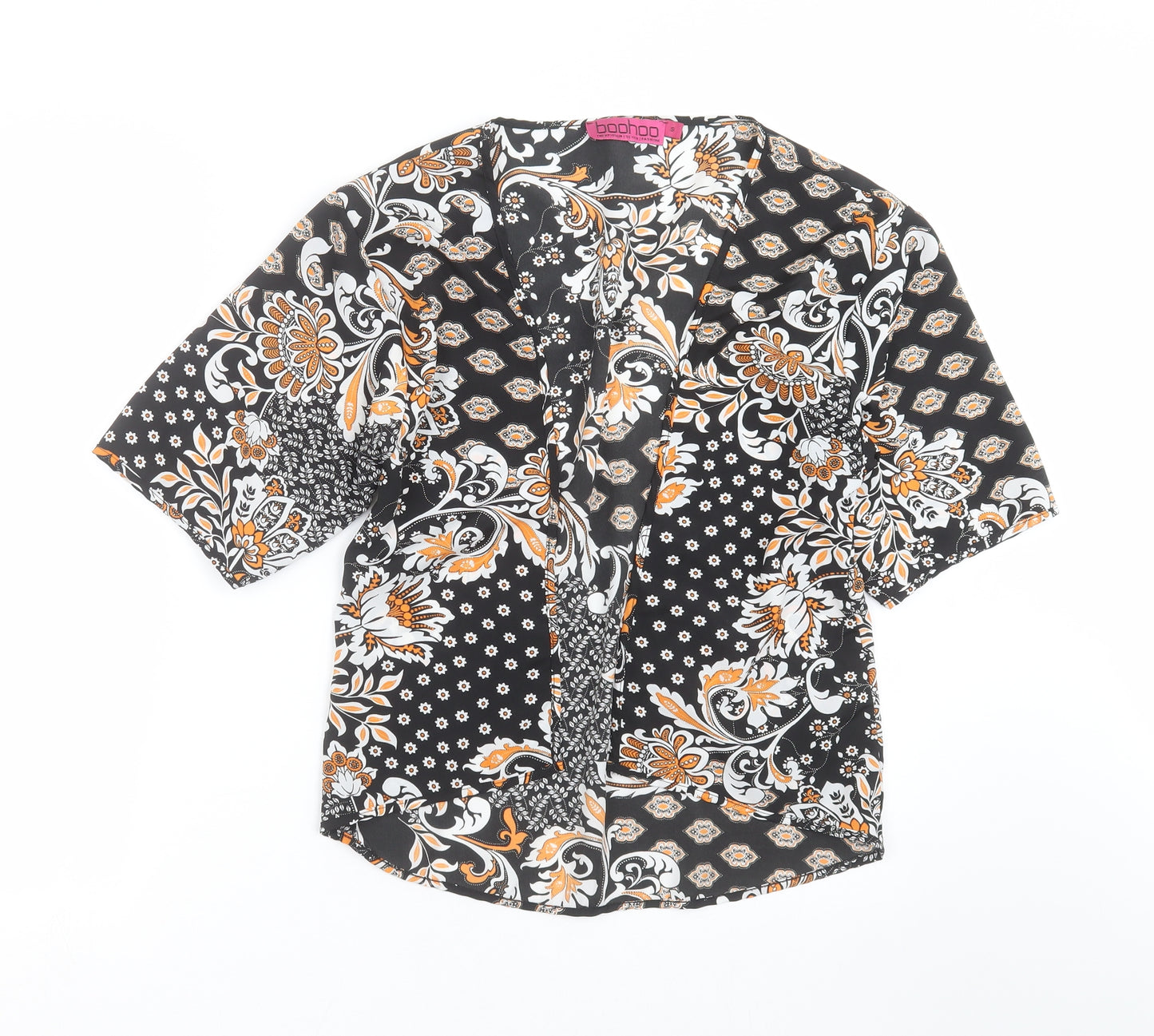 Boohoo Womens Black Floral  Cardigan Jumper Size S