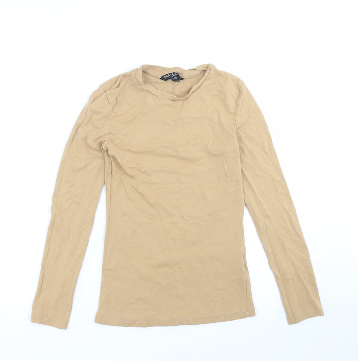 Brave Soul Womens Beige   Basic T-Shirt Size XS