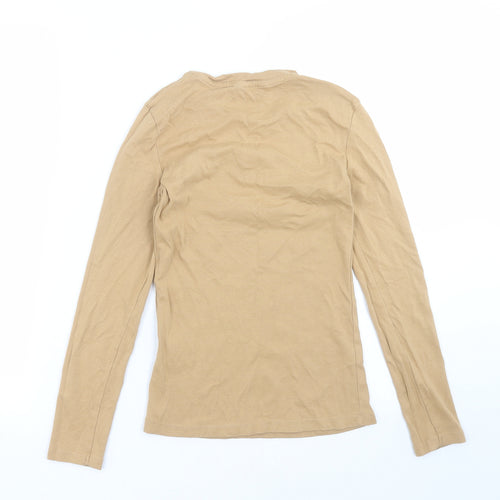 Brave Soul Womens Beige   Basic T-Shirt Size XS
