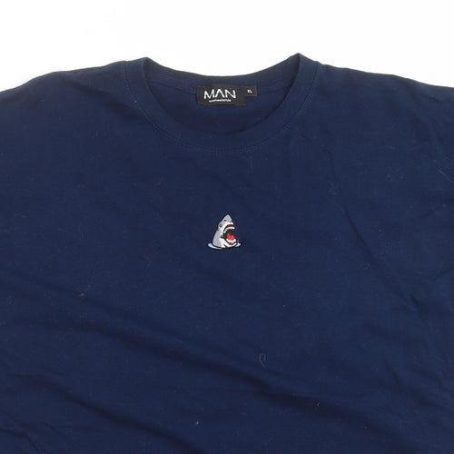BOOHOO MAN Mens Blue    T-Shirt Size XL  - shark