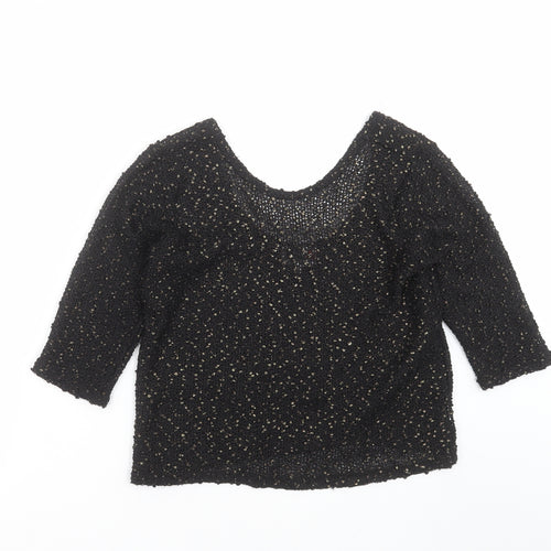 River Island Womens Black  Knit Pullover Jumper Size 12