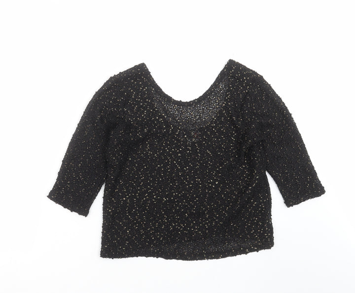 River Island Womens Black Knit Pullover Jumper Size 12