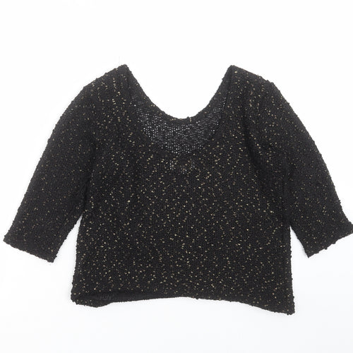River Island Womens Black  Knit Pullover Jumper Size 12