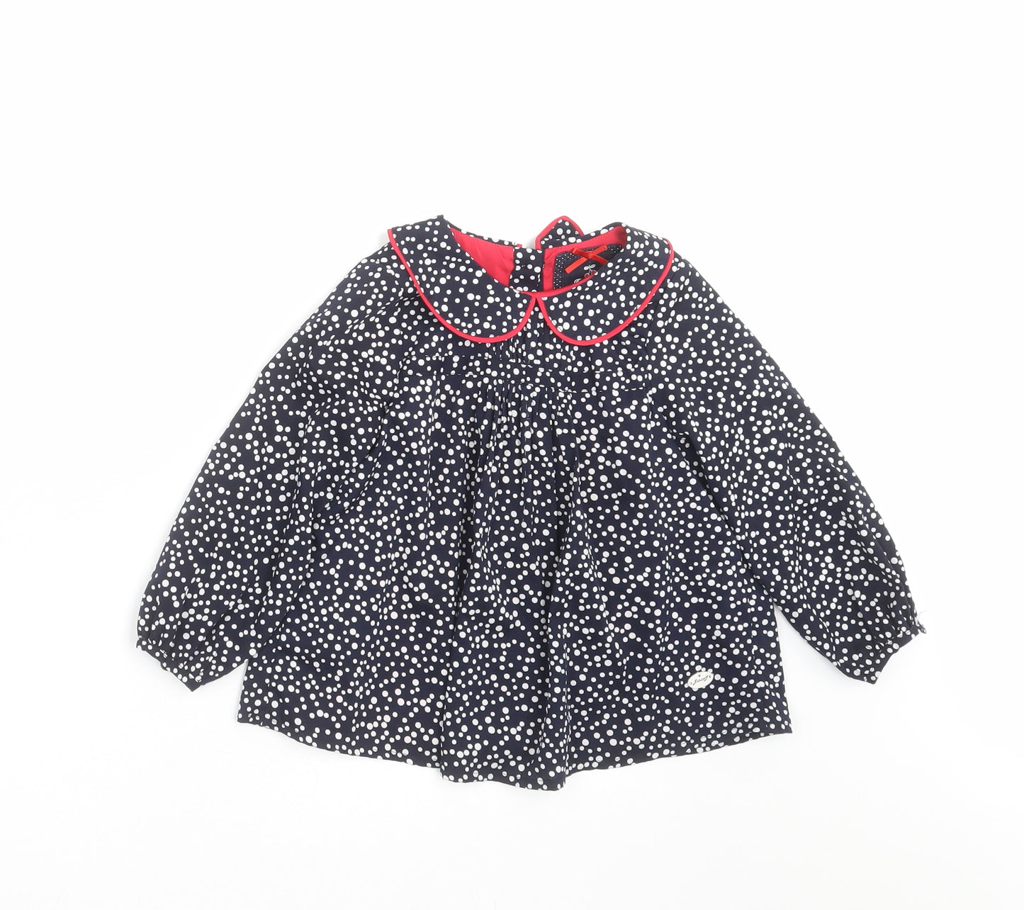 Junior J Girls Blue Polka Dot  Basic Blouse Size 2-3 Years
