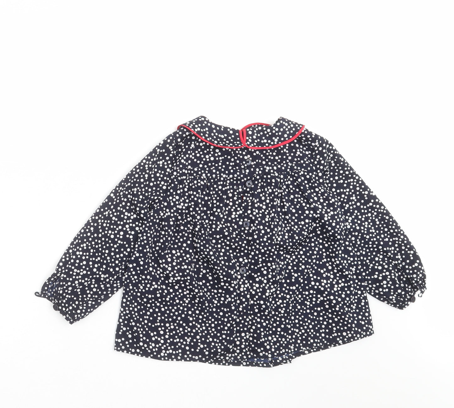 Junior J Girls Blue Polka Dot  Basic Blouse Size 2-3 Years