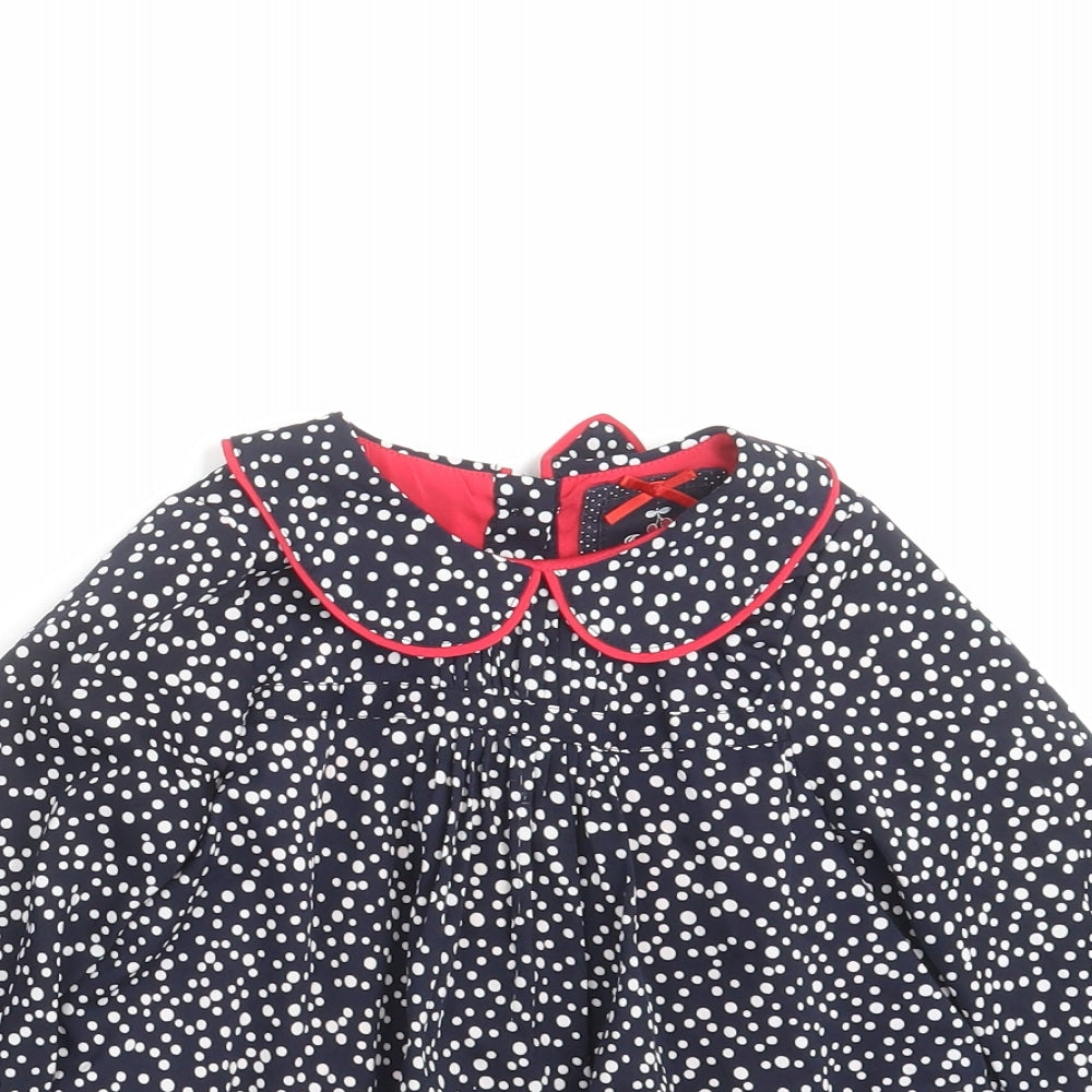 Junior J Girls Blue Polka Dot  Basic Blouse Size 2-3 Years