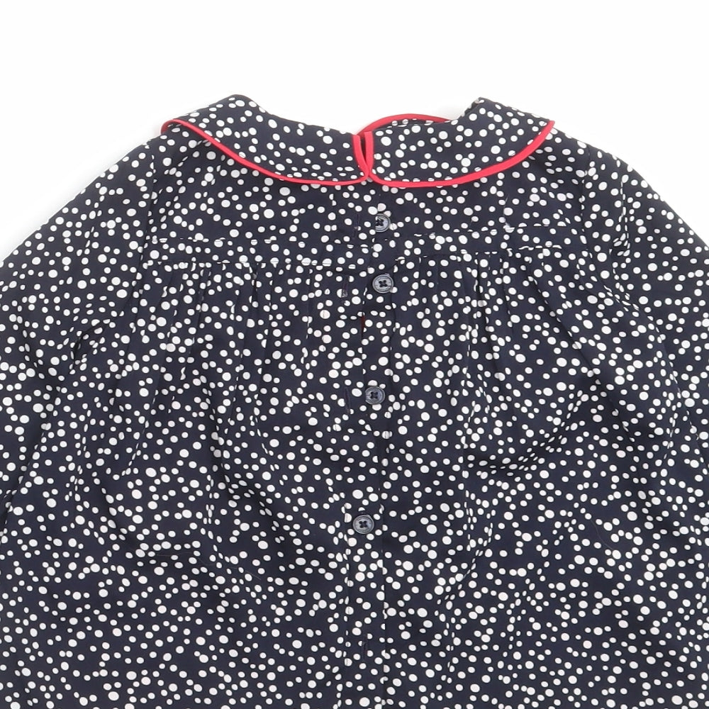 Junior J Girls Blue Polka Dot  Basic Blouse Size 2-3 Years