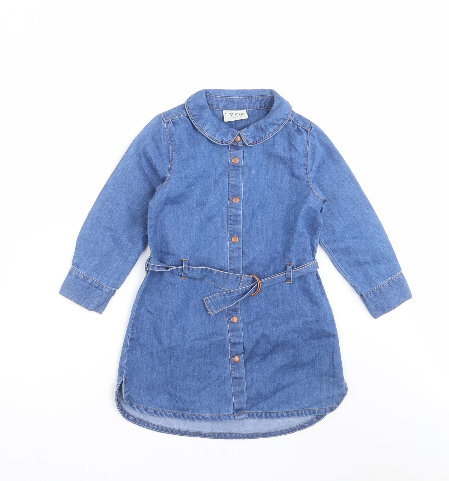 NEXT Girls Blue  Denim Shirt Dress  Size 4 Years