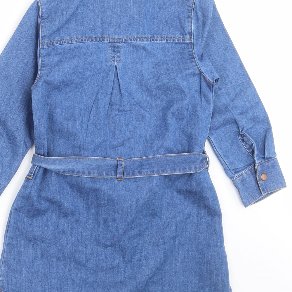 NEXT Girls Blue  Denim Shirt Dress  Size 4 Years