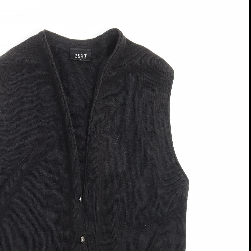 NEXT Mens Black  Knit Cardigan Jumper Size L