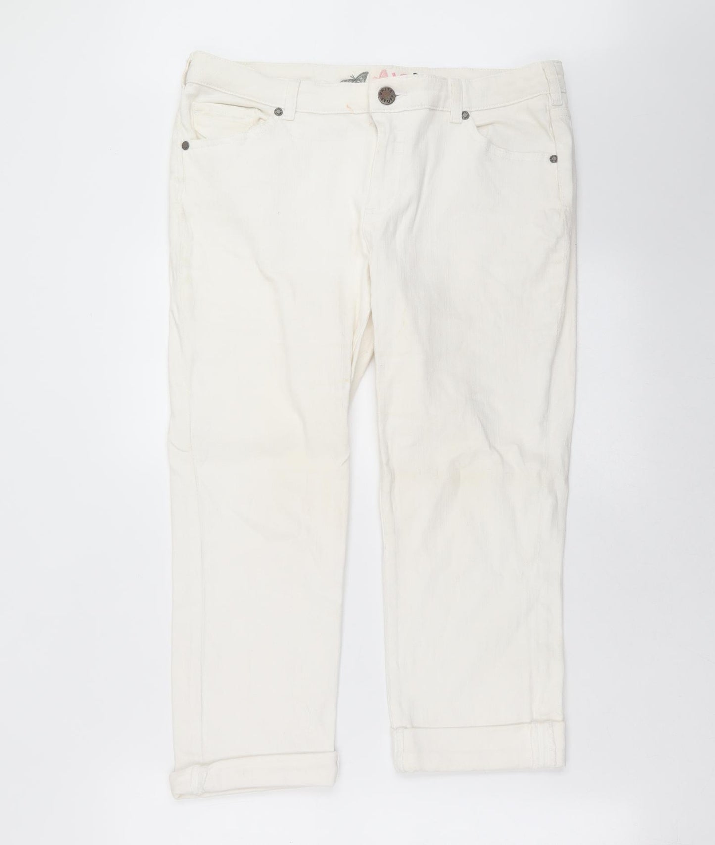 White Stuff Womens White  Denim Cropped Jeans Size 34 in L22 in