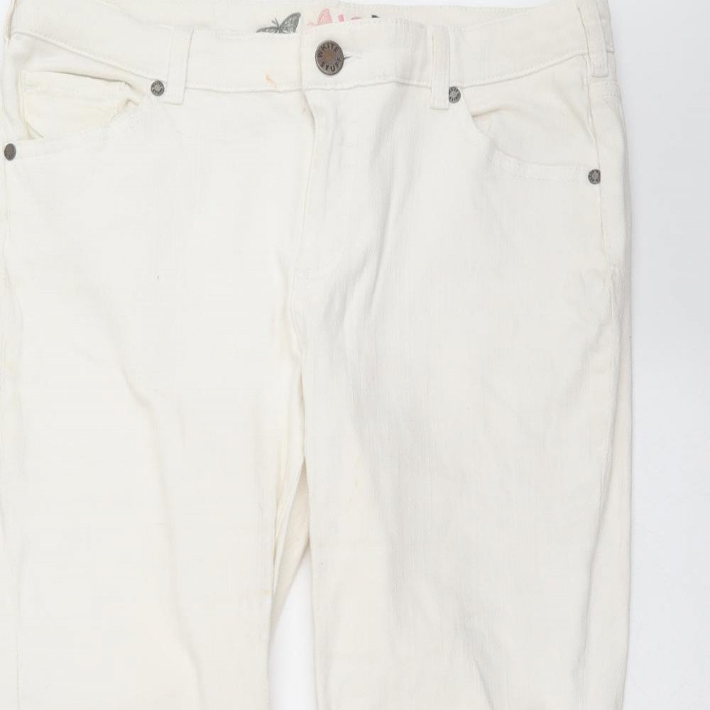 White Stuff Womens White  Denim Cropped Jeans Size 34 in L22 in