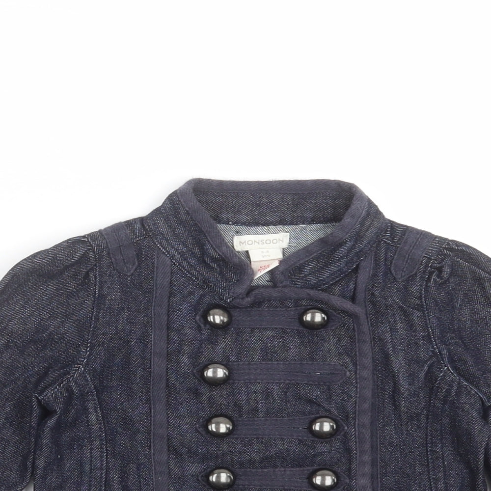 Monsoon Girls Blue  Denim Jacket  Size 3-4 Years