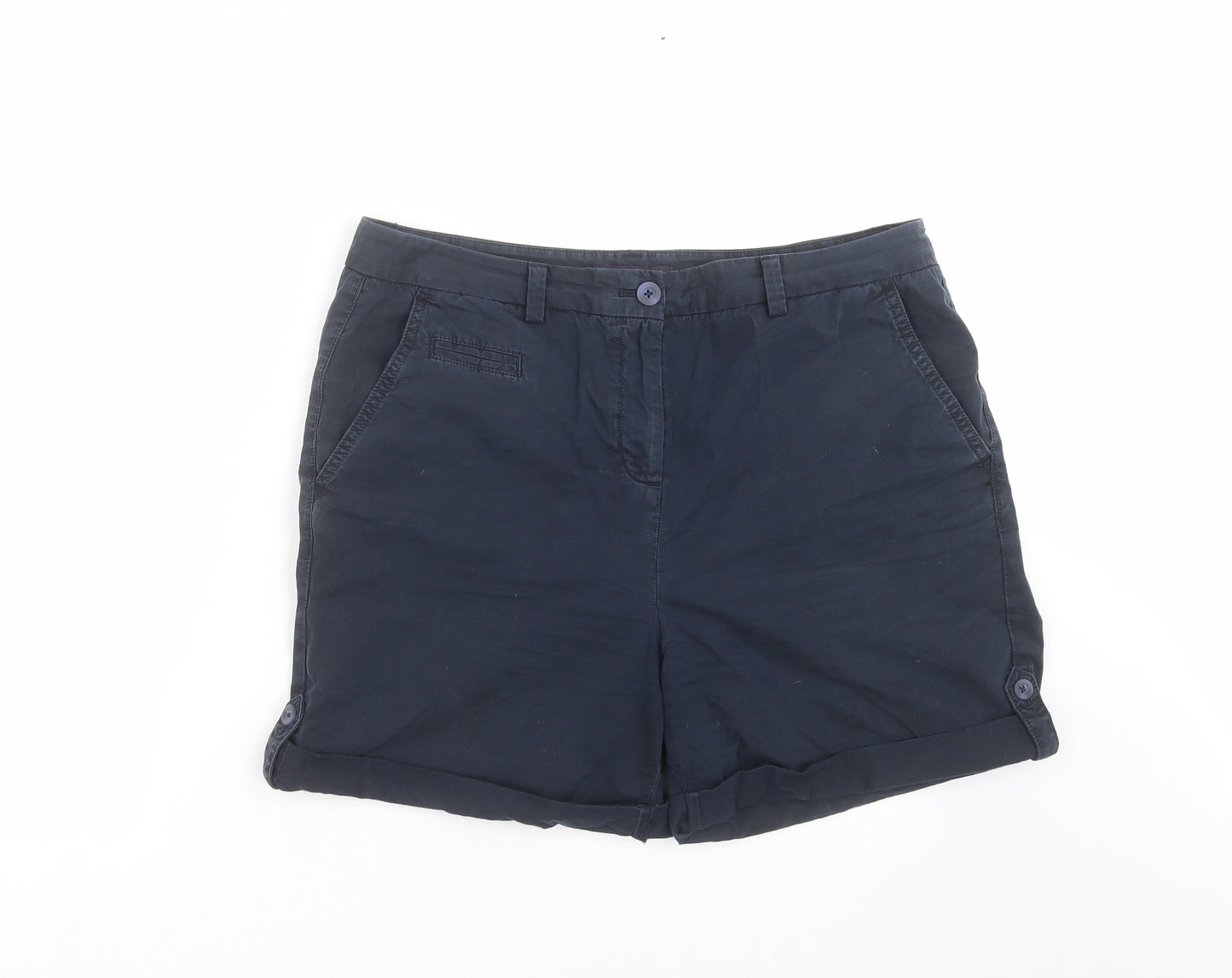 Marks and Spencer Womens Blue   Chino Shorts Size 14