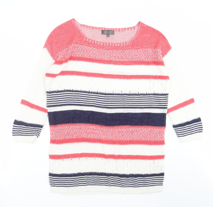 Marks and Spencer Womens Multicoloured Striped Knit Pullover Jumper Size 14