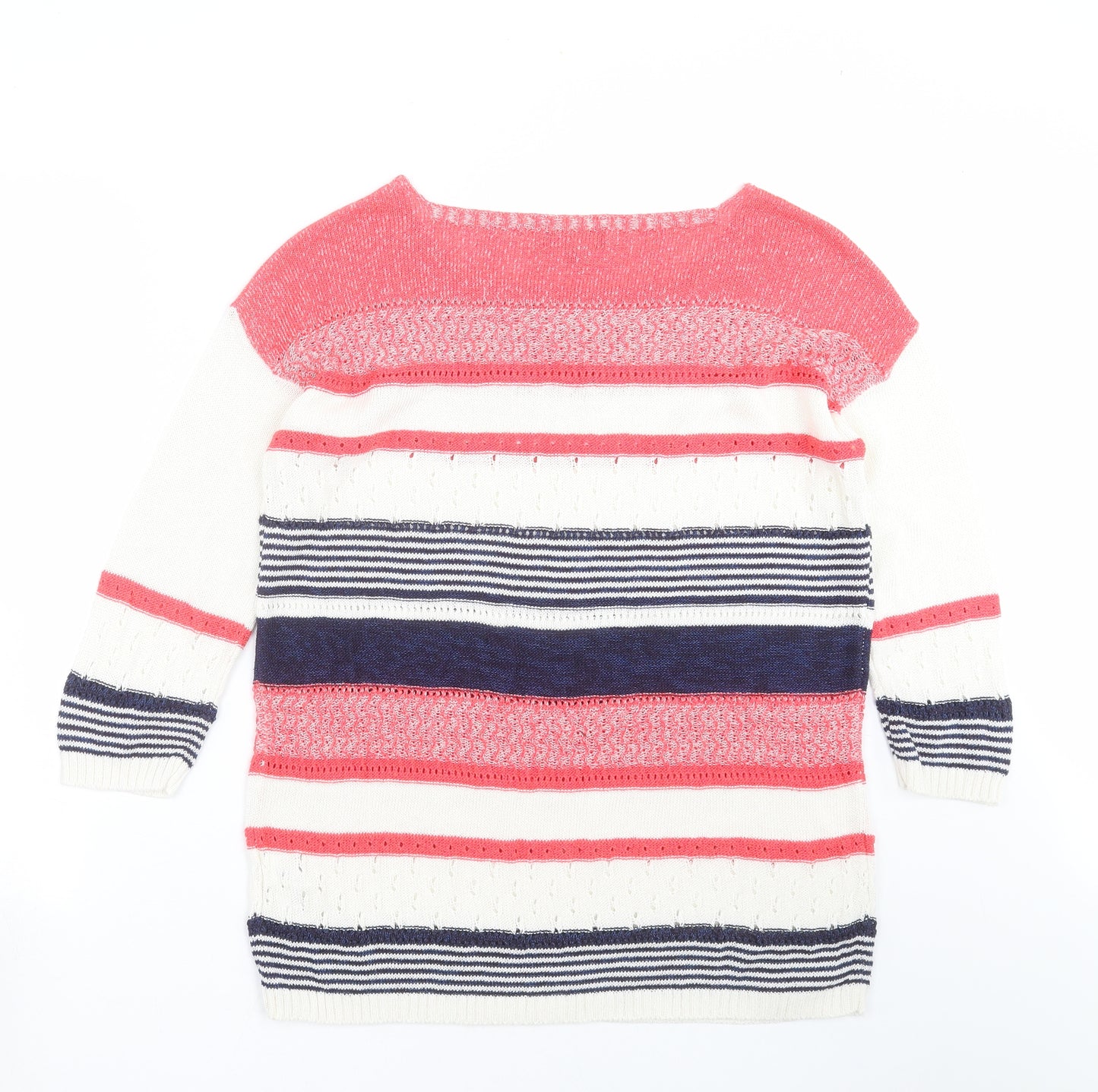 Marks and Spencer Womens Multicoloured Striped Knit Pullover Jumper Size 14