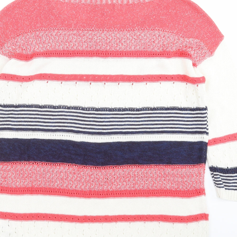 Marks and Spencer Womens Multicoloured Striped Knit Pullover Jumper Size 14