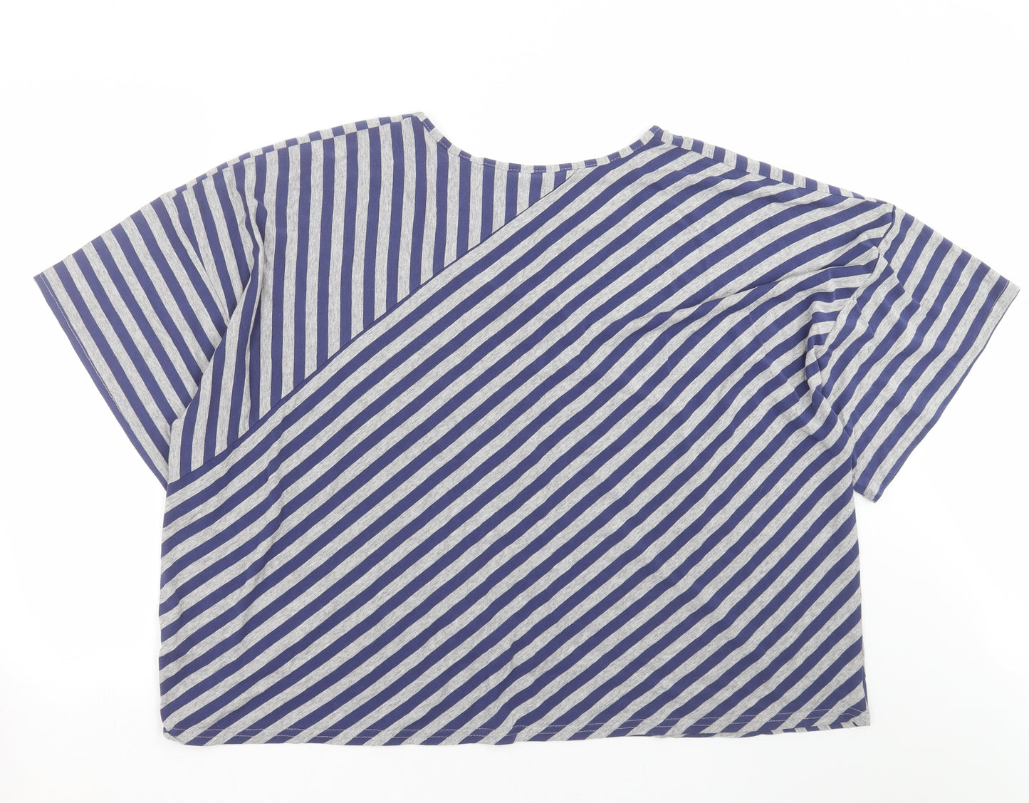 Kaleidoscope Womens Blue Striped  Basic T-Shirt Size M