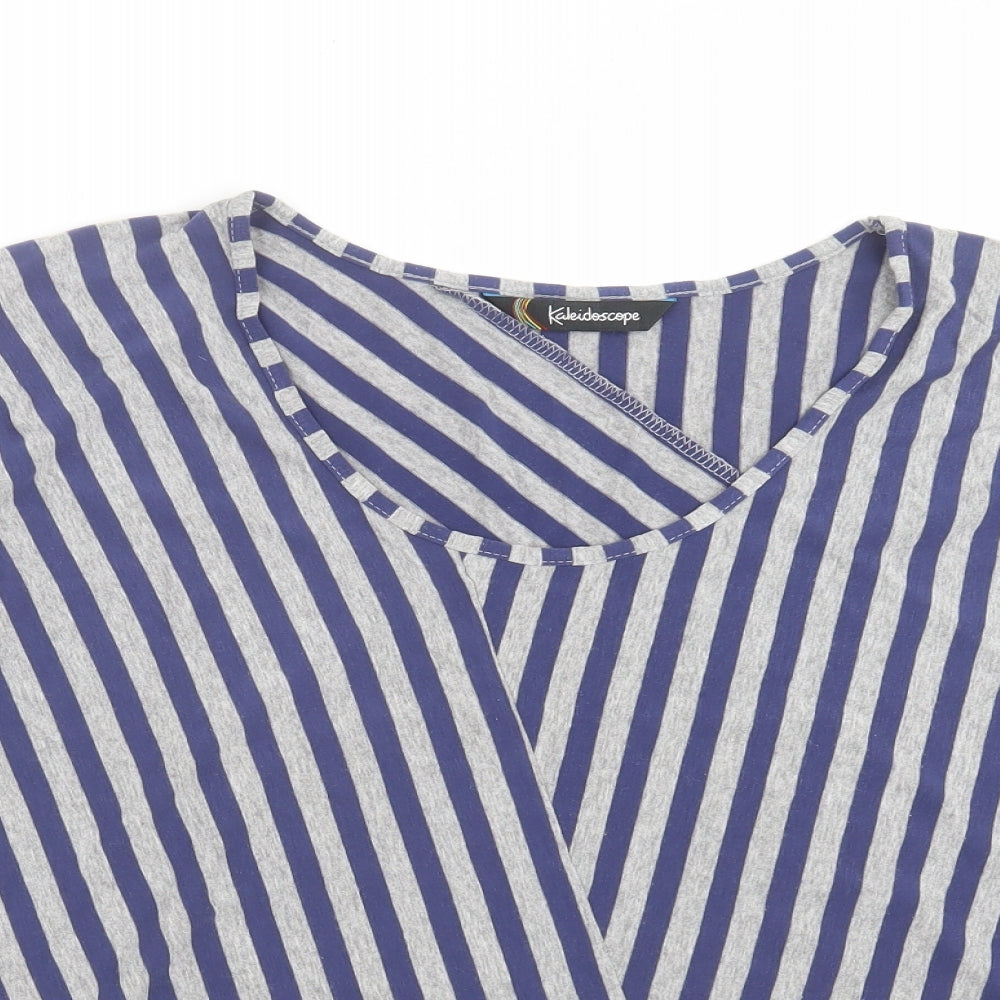 Kaleidoscope Womens Blue Striped  Basic T-Shirt Size M