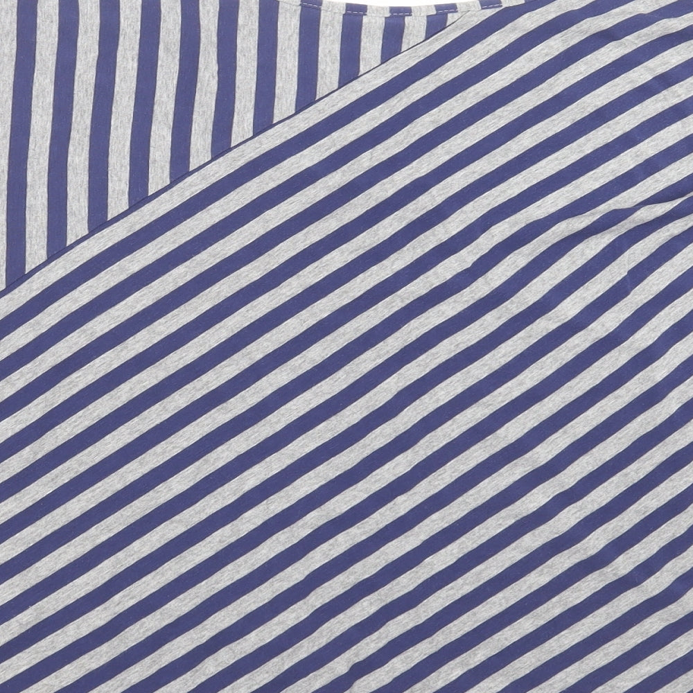 Kaleidoscope Womens Blue Striped  Basic T-Shirt Size M