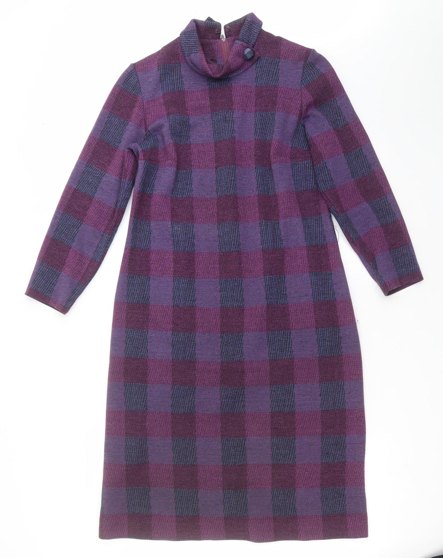 Gordon Wyatt Womens Purple Check  Shift  Size 14