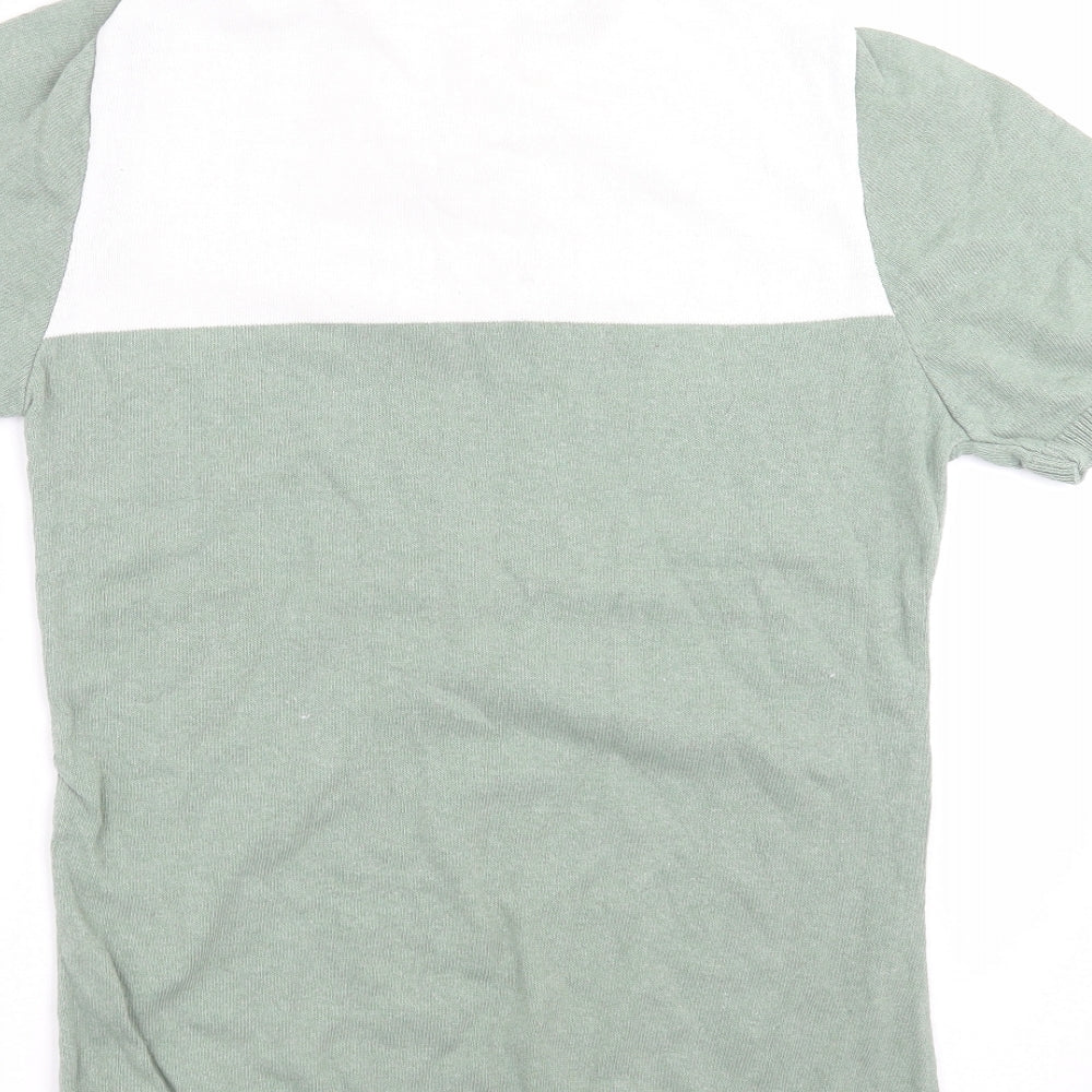 BOOHOO MAN Mens Green  Knit  Polo Size M