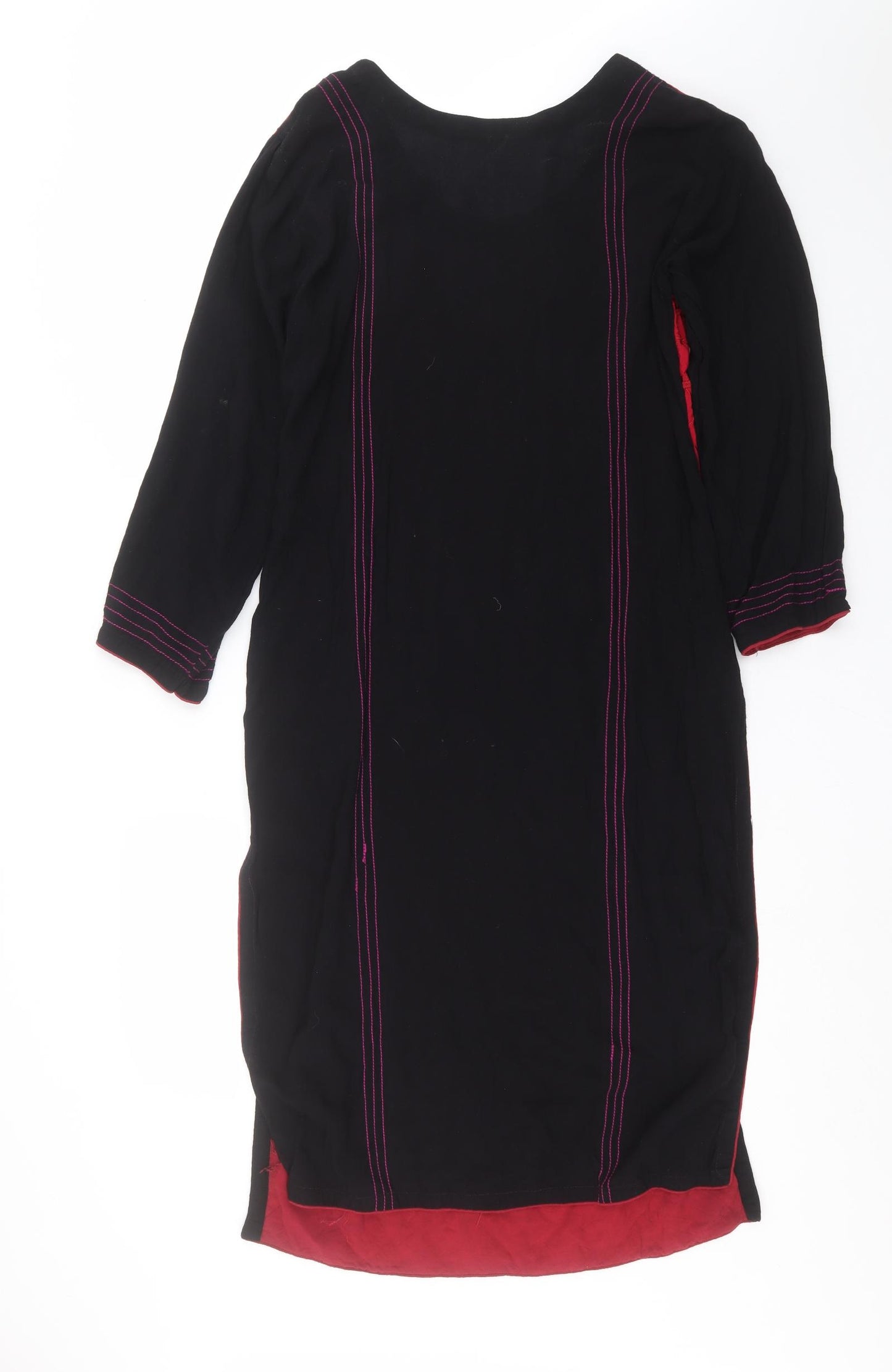 Bushra Khan Womens Red Geometric  Shift  Size M