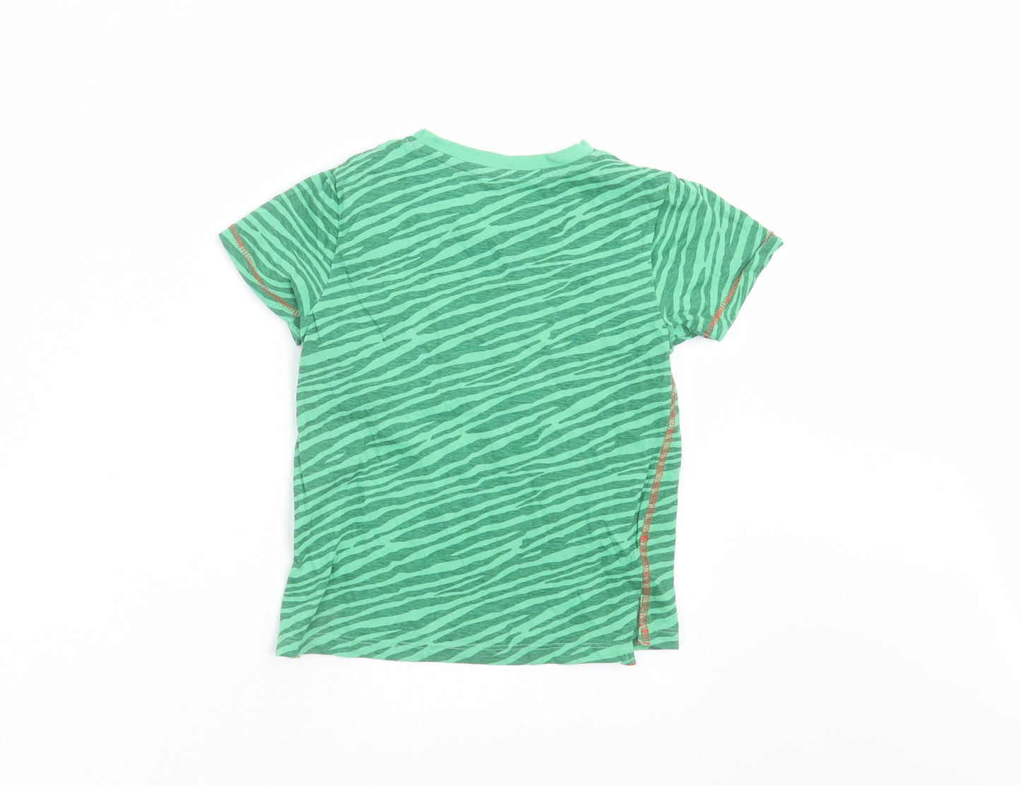 pep&Co Boys Green Animal Print  Basic T-Shirt Size 3-4 Years  - dinosaur