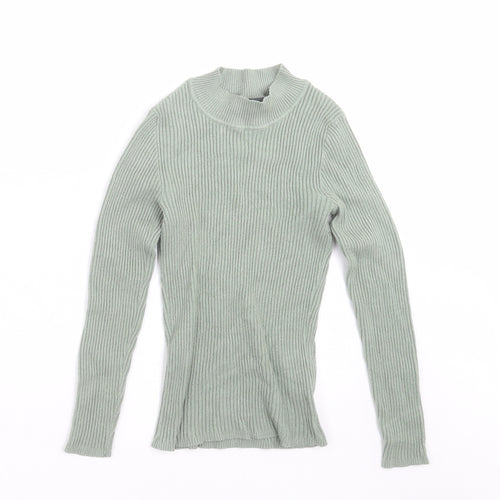 Primark Womens Green Striped Knit Pullover Jumper Size S