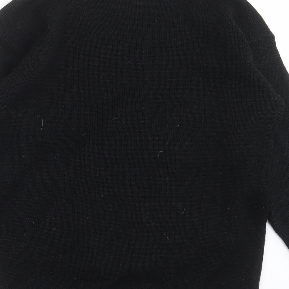 Pura Moda Womens Black  Knit Pullover Jumper Size S  - christmas tree