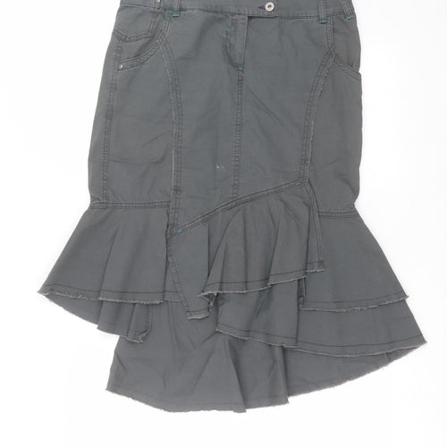 NEXT Womens Grey  Denim Trumpet Skirt Size 12