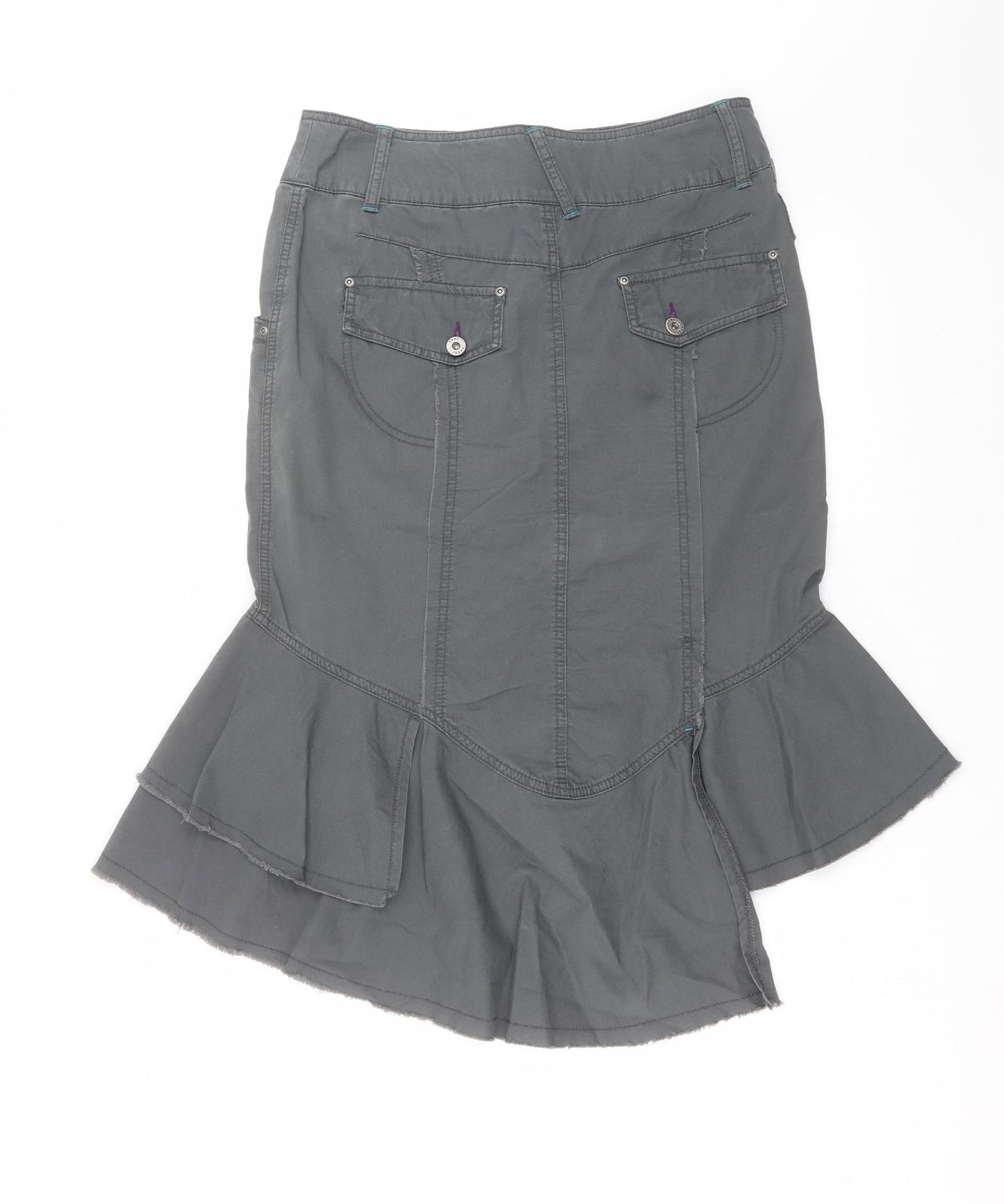NEXT Womens Grey  Denim Trumpet Skirt Size 12