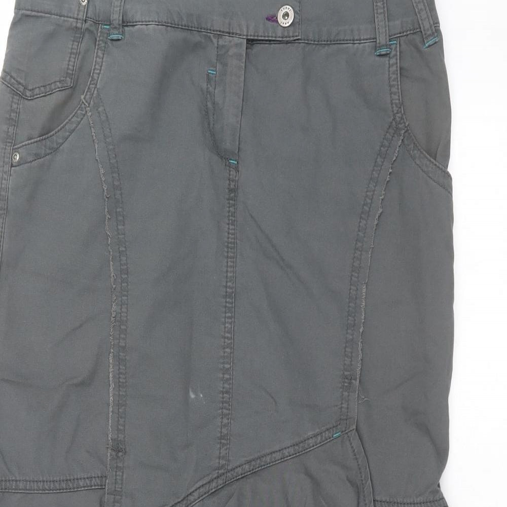 NEXT Womens Grey  Denim Trumpet Skirt Size 12