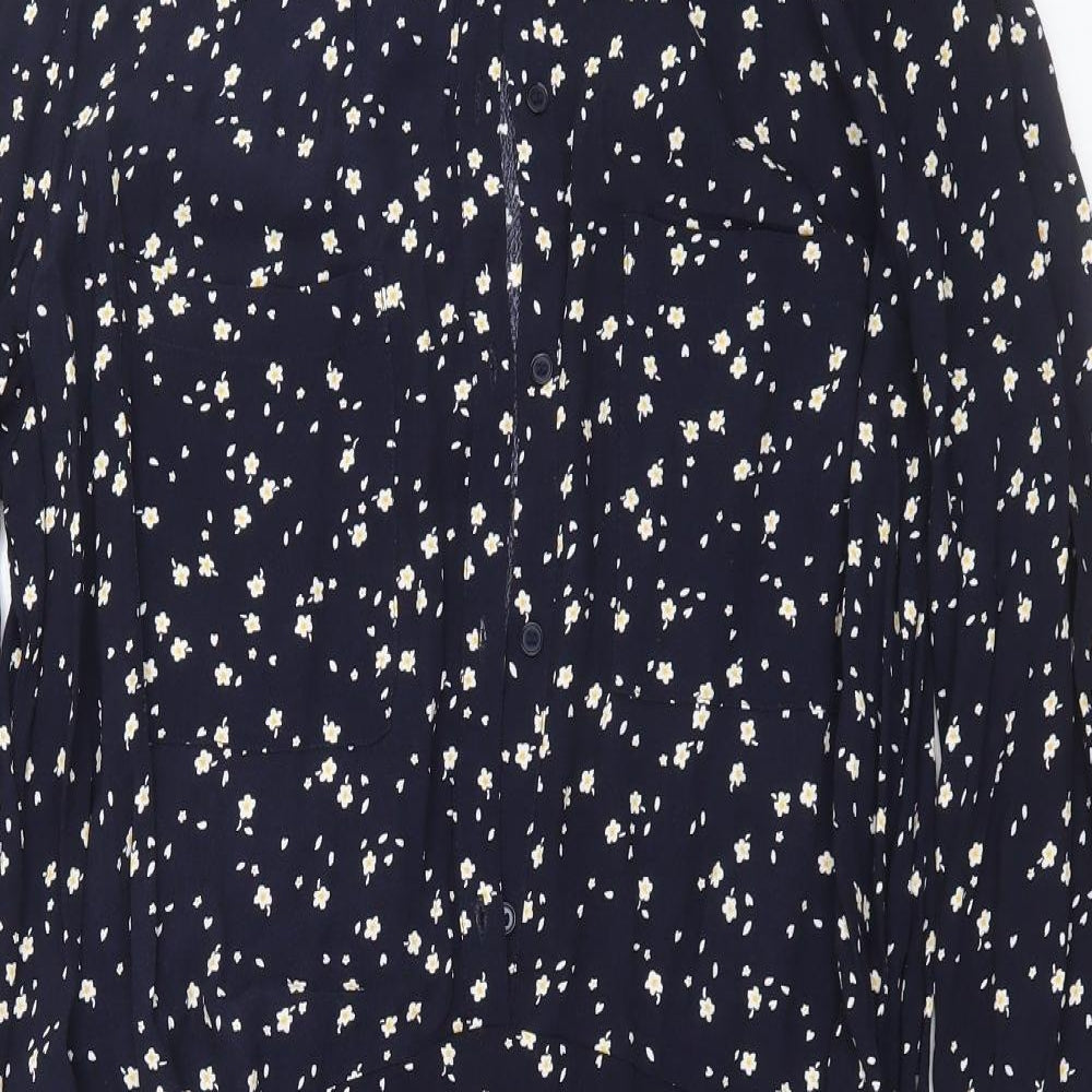 Esprit Womens Blue Floral  Shirt Dress  Size 16