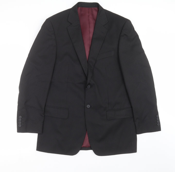 Marks and Spencer Mens Black Striped Jacket Suit Jacket Size 40