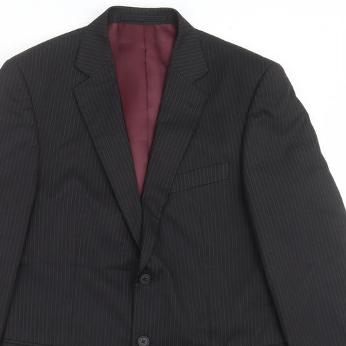 Marks and Spencer Mens Black Striped  Jacket Suit Jacket Size 40