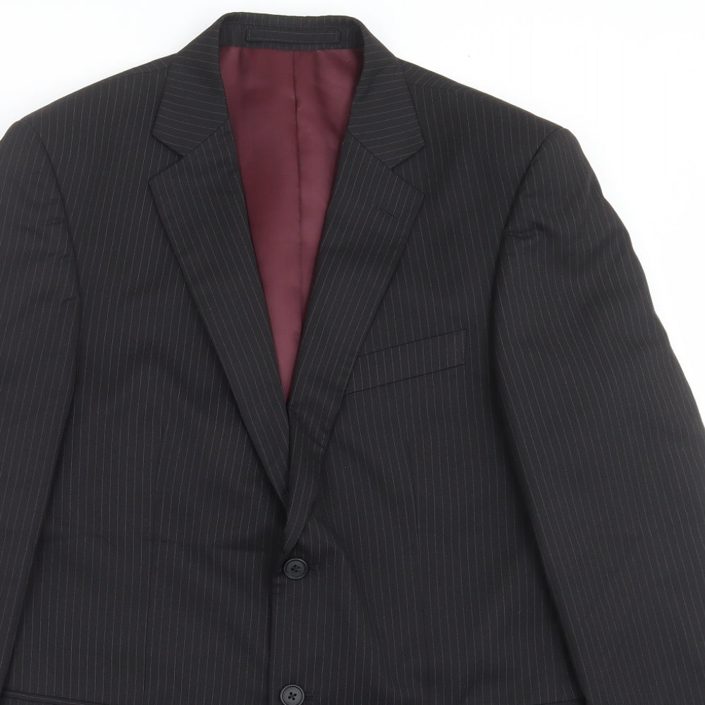 Marks and Spencer Mens Black Striped  Jacket Suit Jacket Size 40