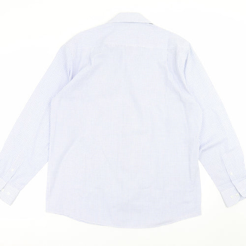 Burton Mens Blue Check   Button-Up Size 15.5