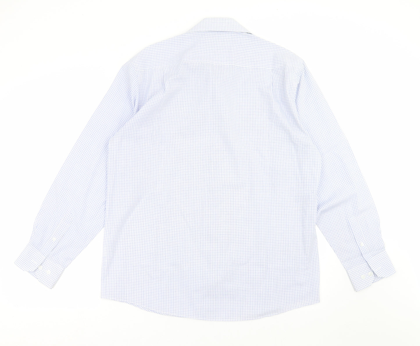 Burton Mens Blue Check   Button-Up Size 15.5