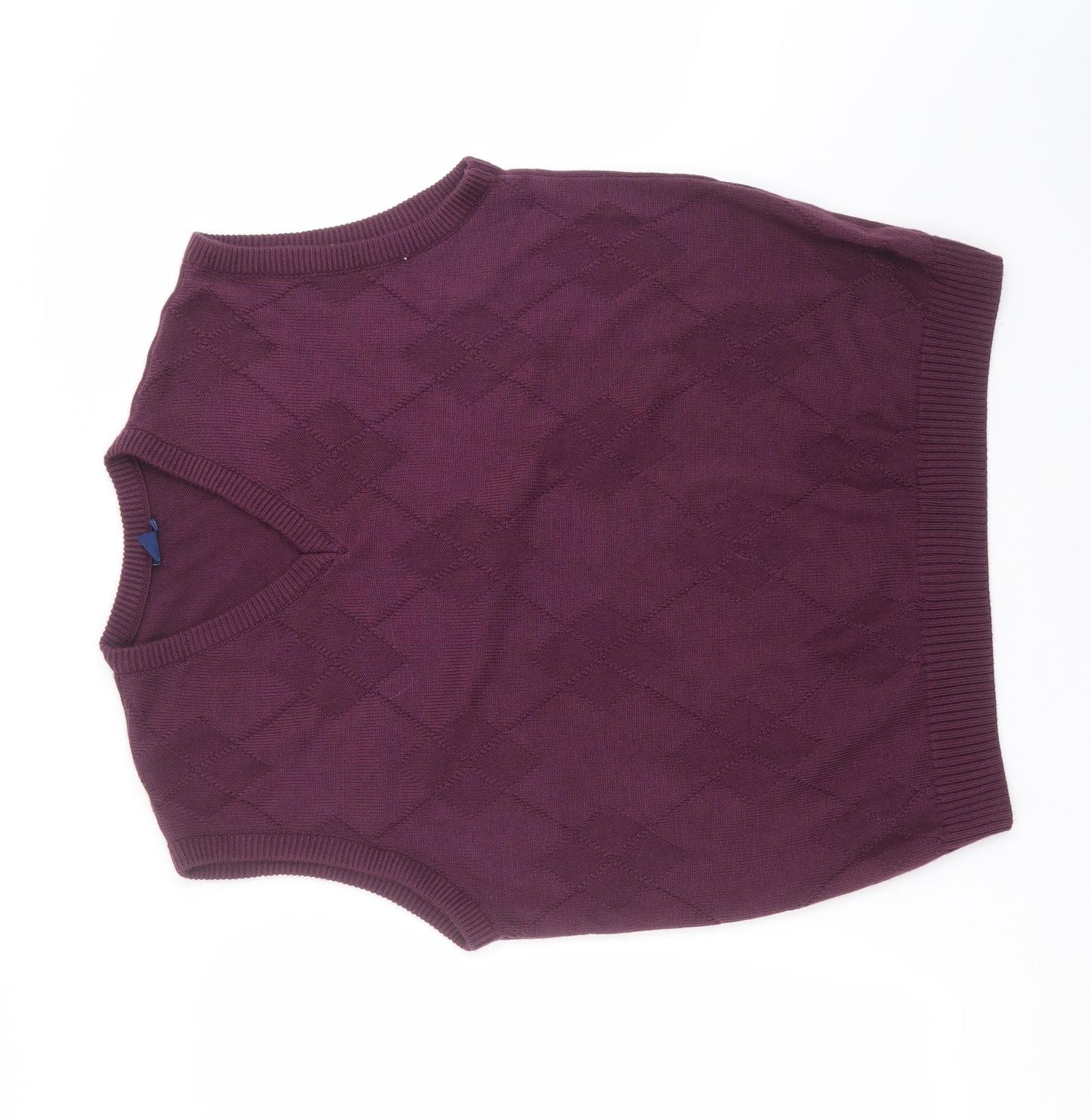Infinity man Mens Purple Argyle/Diamond Knit Pullover Jumper Size 2XL