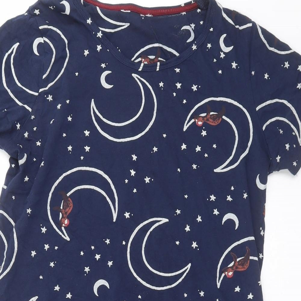 Marks and Spencer Womens Blue   Top Nightshirt Size 12  - Moon and Stars