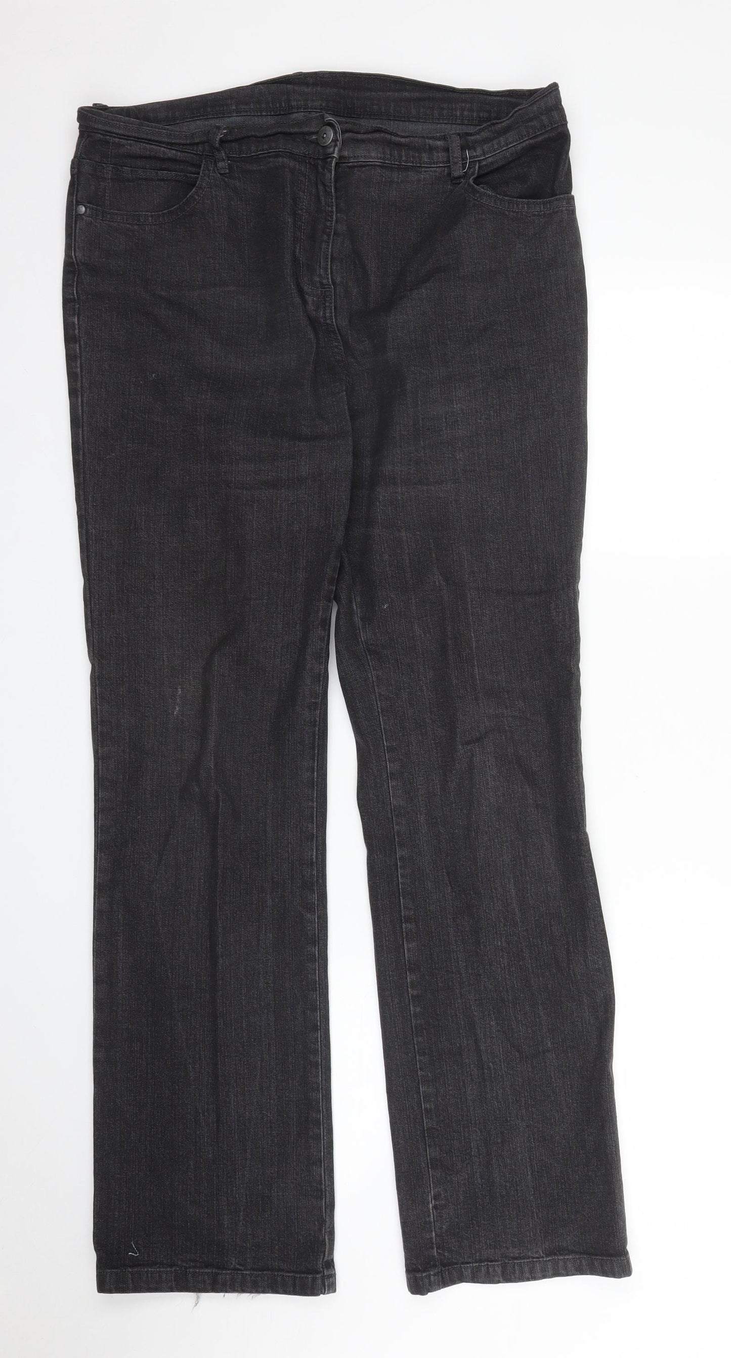 M&S Womens Grey  Denim Bootcut Jeans Size 14 L30 in