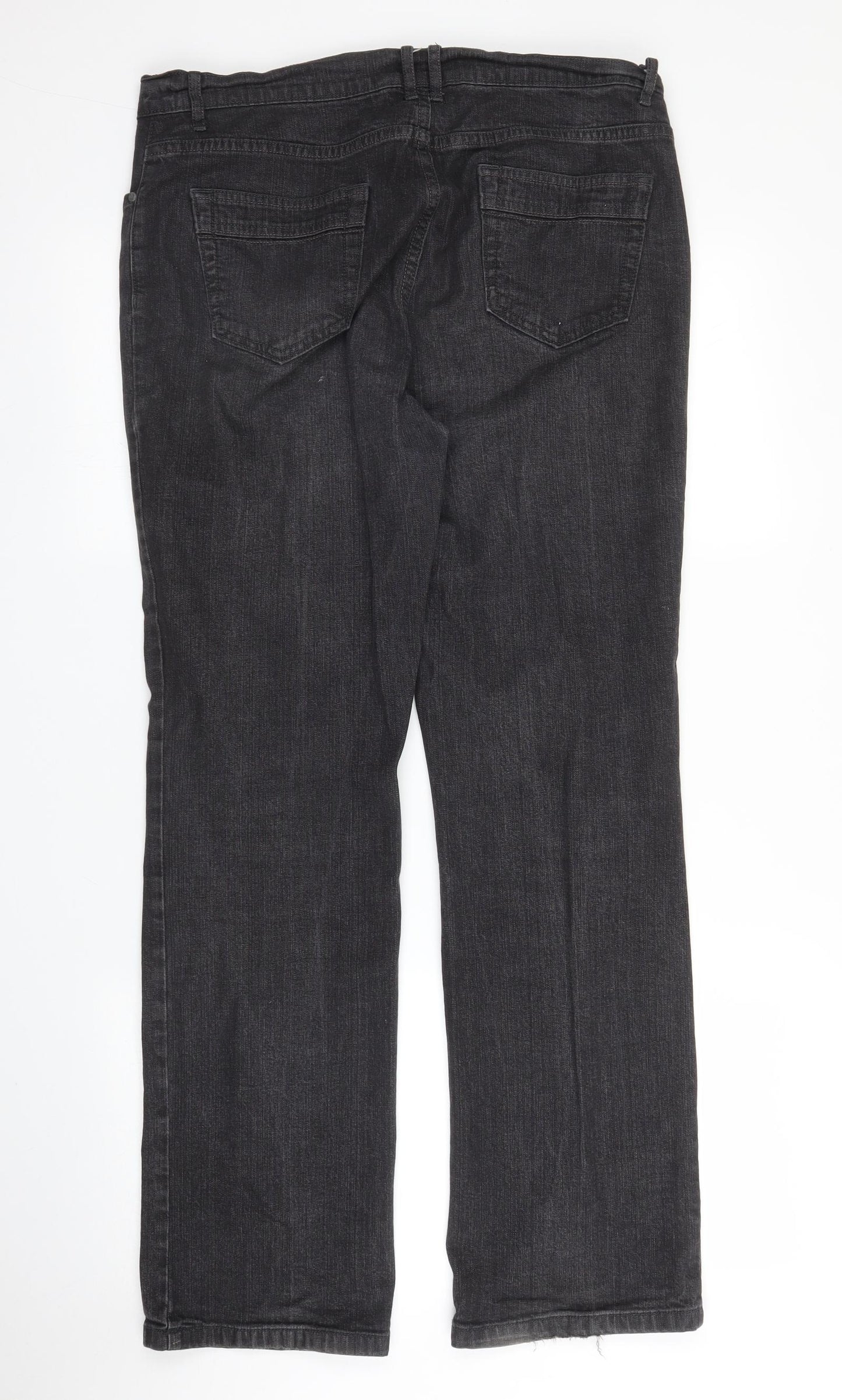 M&S Womens Grey  Denim Bootcut Jeans Size 14 L30 in