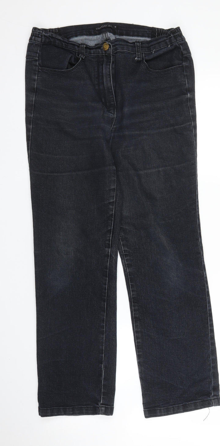 Preworn Womens Black Denim Skinny Jeans Size 10 L25 in