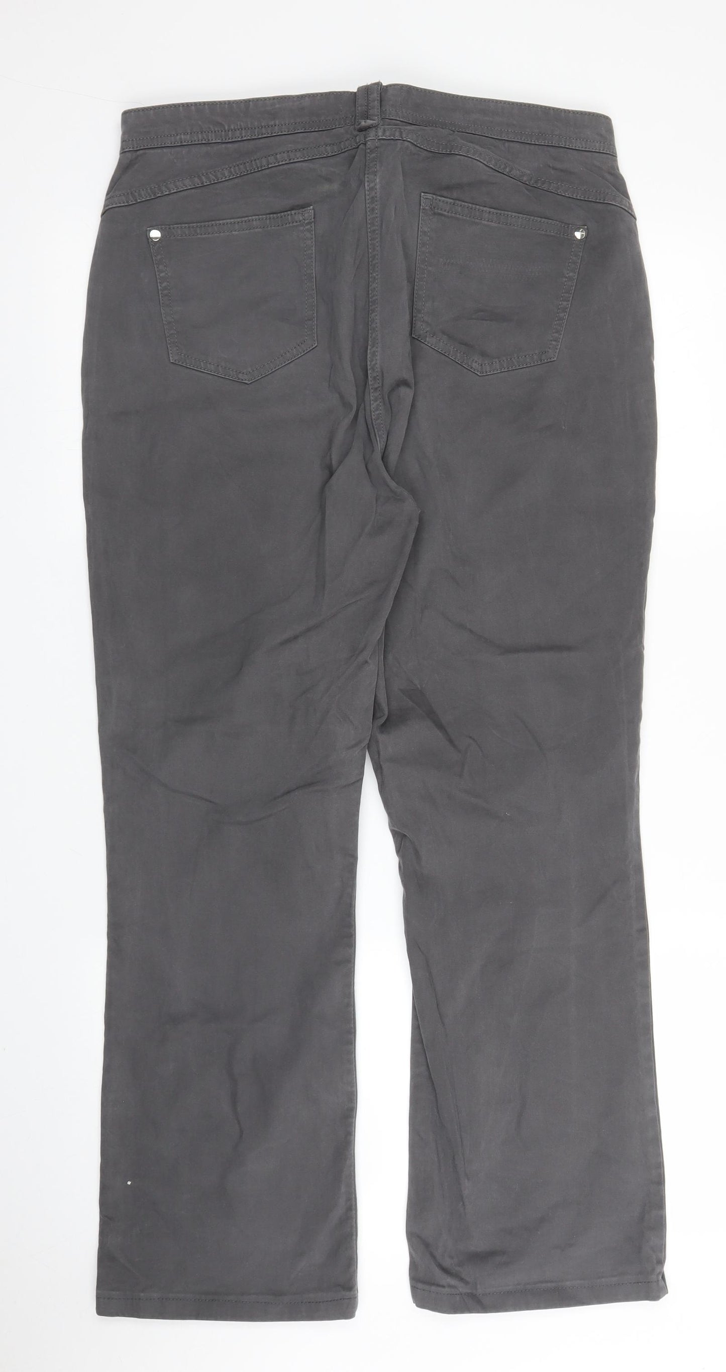 Per Una Womens Grey   Chino Trousers Size 16 L27 in