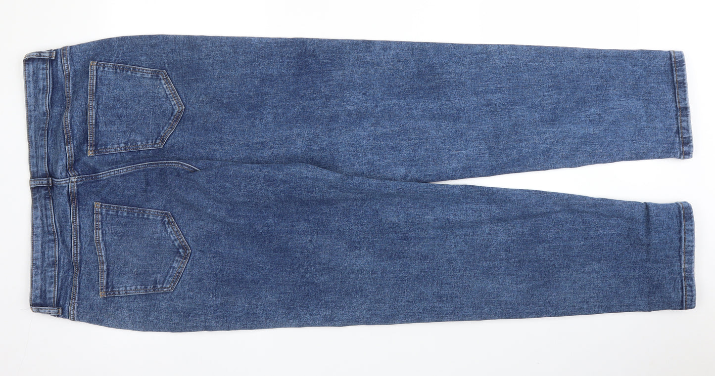 TU Womens Blue  Denim Mom Jeans Size 14 L29 in