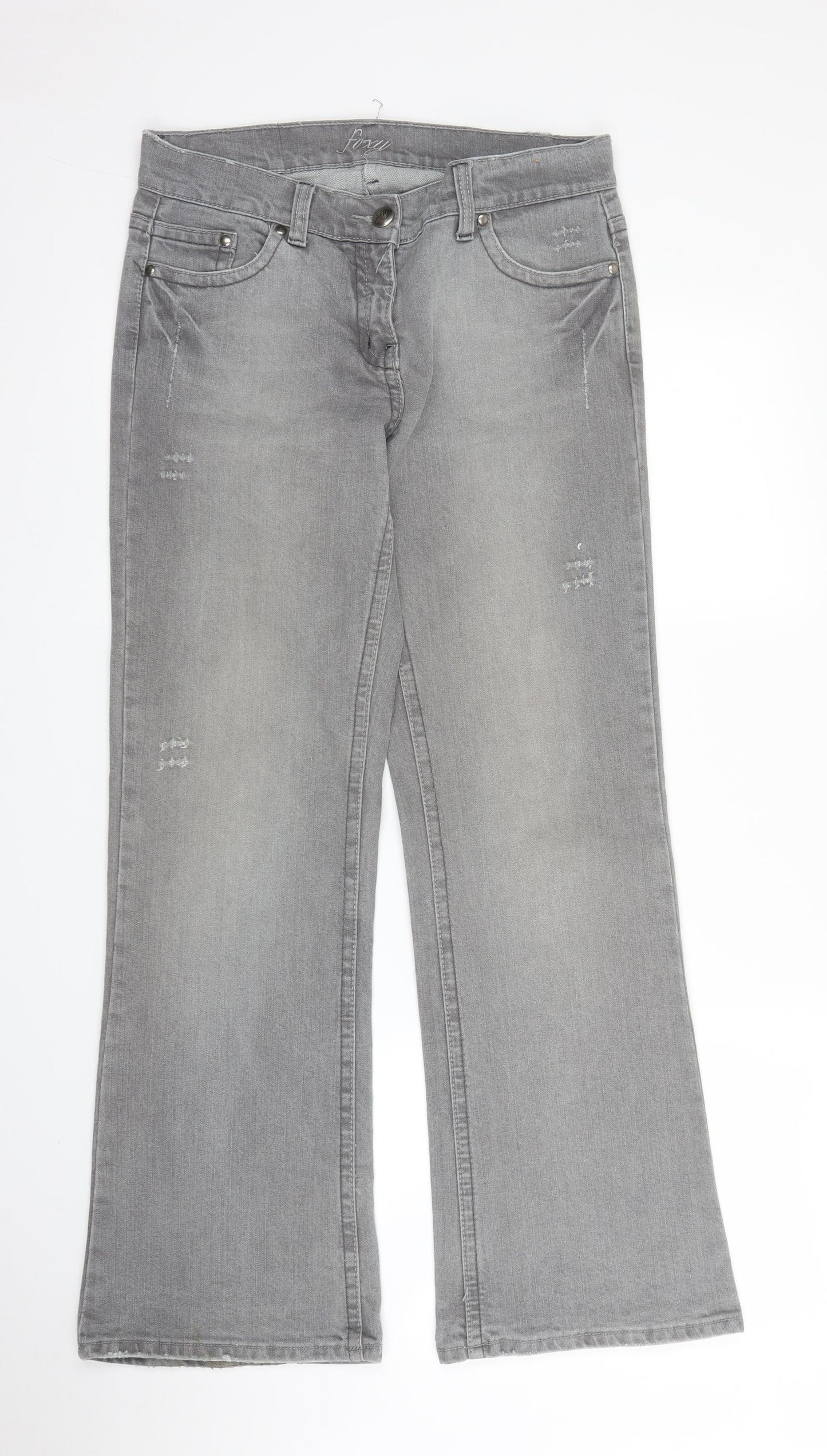 Foxy Womens Grey  Denim Bootcut Jeans Size 12 L30 in