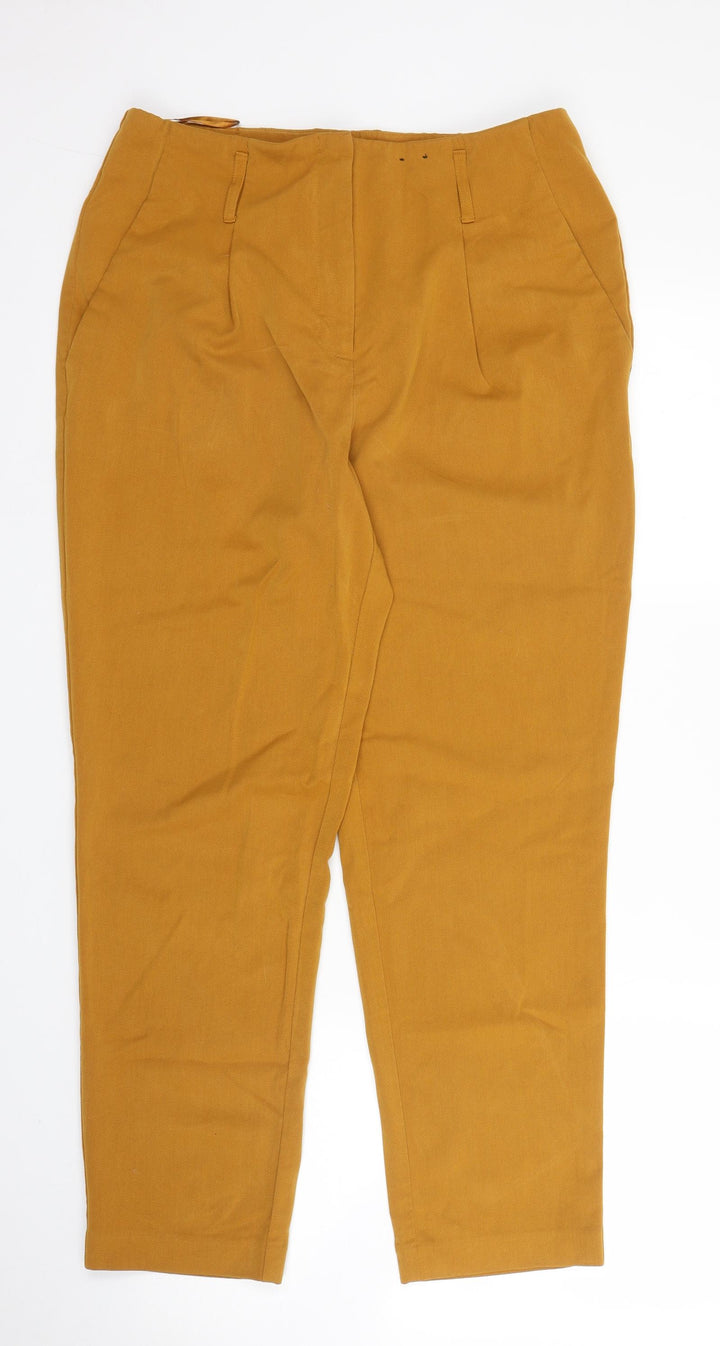 F&F Womens Yellow   Carrot Trousers Size 12 L26 in