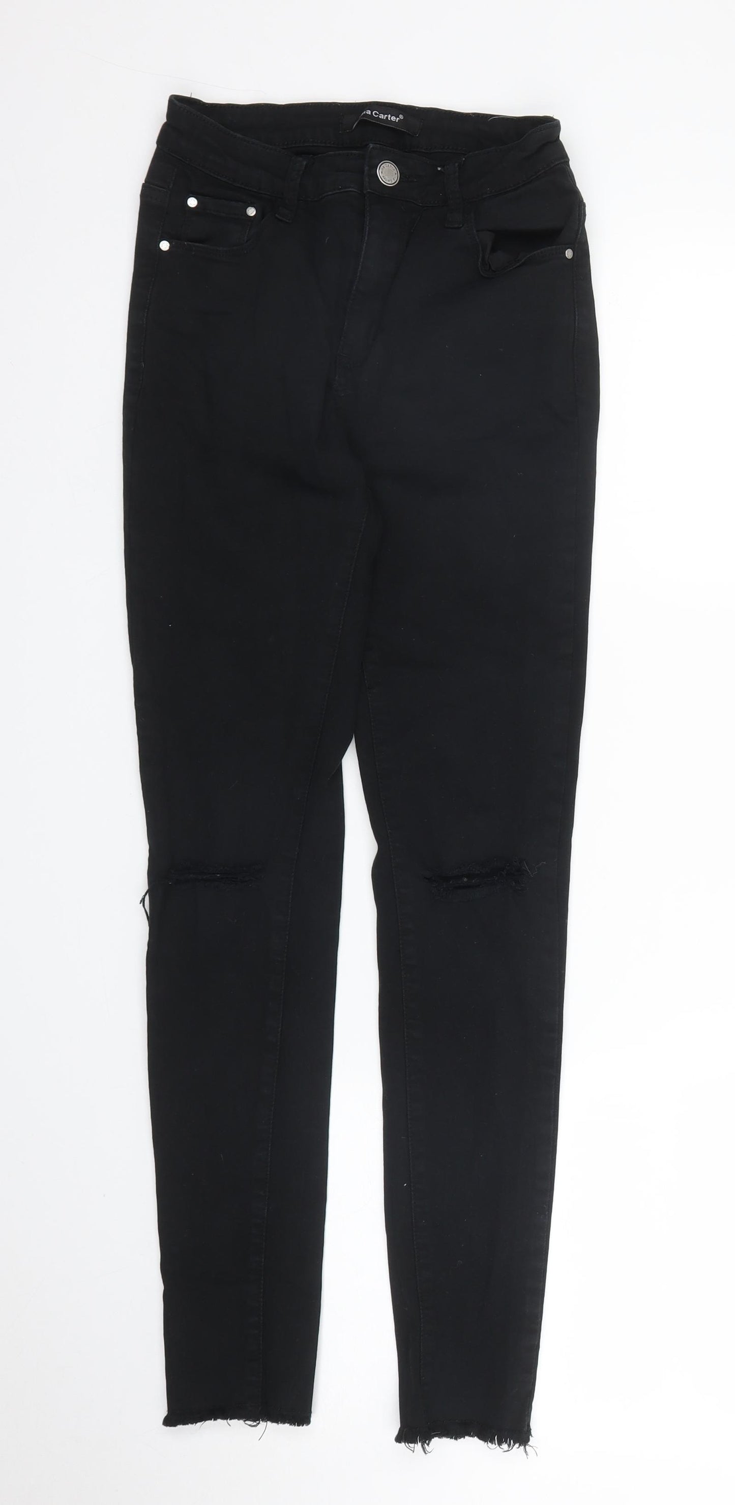 Nina Carter Womens Black  Denim Skinny Jeans Size 10 L27 in