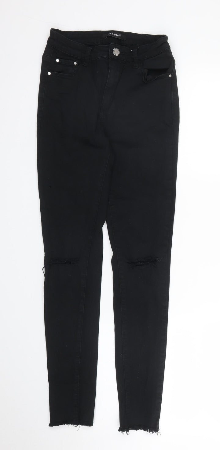 Nina Carter Womens Black  Denim Skinny Jeans Size 10 L27 in